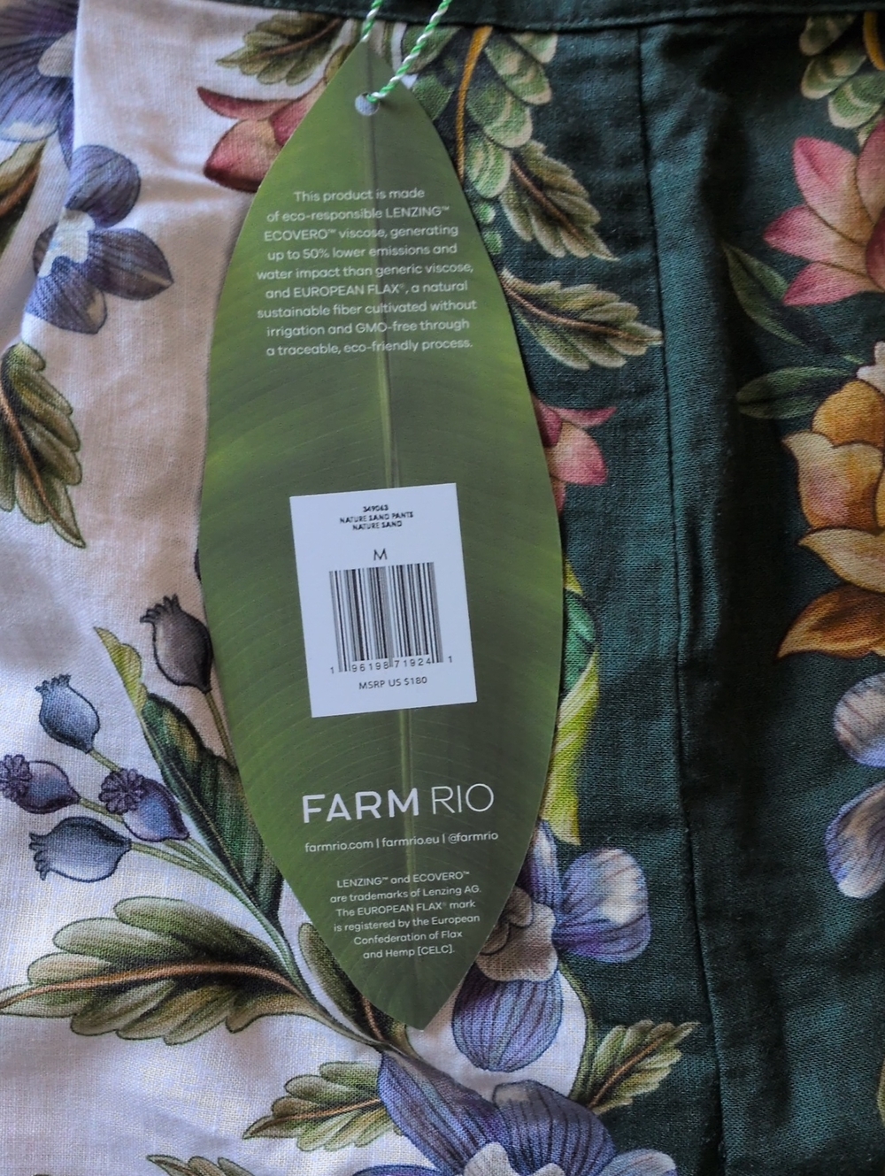Farm Rio Nature Sand Pants Size Medium - Picture 2 of 3